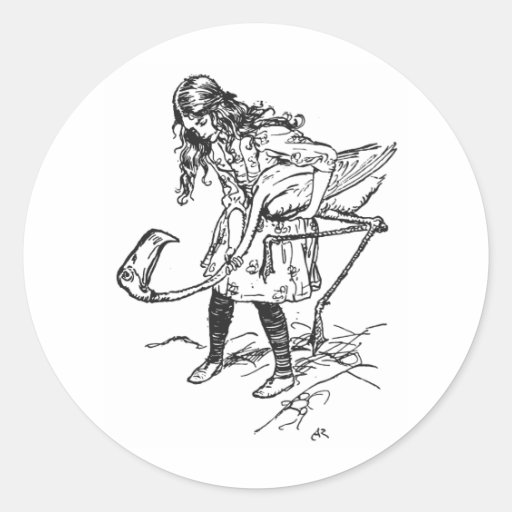 Arthur Rackham Alice au pays des merveilles Autocollants