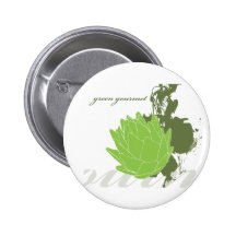 Artichaut gastronome vert badge avec épingle