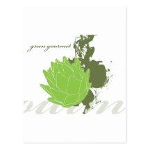Artichaut gastronome vert carte postale