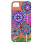 Artistieke bloemen in een abstract landschap iPhone 5 hoesje