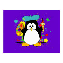 Artistieke Pinguïn Wenskaart