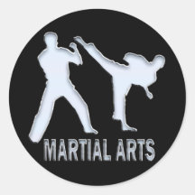 ARTS MARTIAUX AUTOCOLLANT ROND