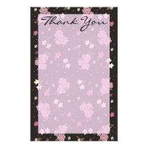Assez rose et lettre florale noire de Merci Motifs Pour Papier À Lettre