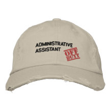Assistant administratif qui n'est pas de service chapeau brodé