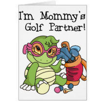 Associé du golf de la maman de tortue carte de vœux