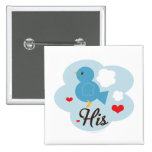 Assortiment de son bouton d'inséparable badge avec épingle