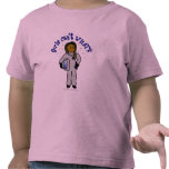 Astronaute foncée de fille t-shirts