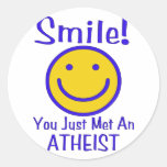 Atheïst Smiley Ronde Sticker