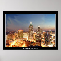 Atlanta, la Géorgie la nuit - bel horizon Posters