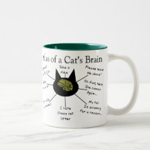 Atlas du cerveau d'un chat mugs à café