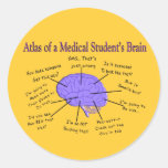 Atlas van de Hersenen van een Medische Student #2 Ronde Sticker
