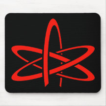 Atome athée (rouge sur le noir) tapis de souris