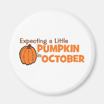 Attendant un peu de citrouille en octobre magnets pour réfrigérateur