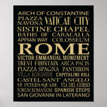 Attractions de Rome Poster