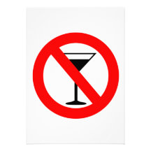 Aucun signe d'alcool bristols personnalisés