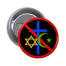 Aucune religion badges avec agrafe