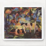 August_Macke - paysage avec les vaches et le chame Tapis De Souris
