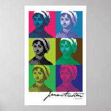 AustenPop -- Jane Austen, stijl Warhol Poster