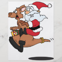 Australien Père Noël montant un kangourou de Noël Prospectus Personnalisés
