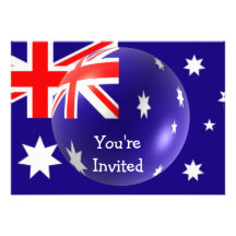 Australische Vlag met de Uitnodiging van de Bel