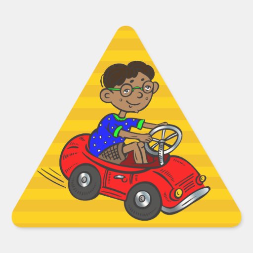 Auto van het Speelgoed van de jongen de Drijf Driehoekige Sticker