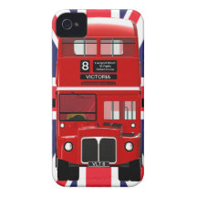 Autobus vintage et Union Jack #2 de Londres Étuis iPhone 4