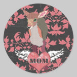 Autocollant assez rose de maman de coeur de faon autocollants