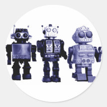 autocollant bleu de robots