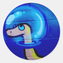 autocollant bleu de ver