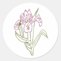 Autocollant brodé d'iris