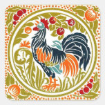Autocollant carré de coq