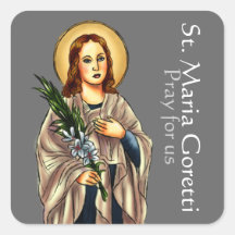 Autocollant carré de St Maria Goretti