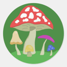 Autocollant coloré de champignons