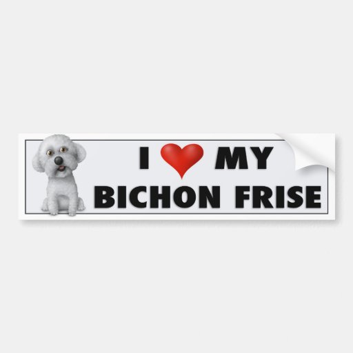 Autocollant d'amour de Bichon Frise Adhésifs Pour Voiture