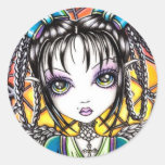 Autocollant d'ange d'arc-en-ciel en verre souillé 