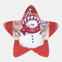 Autocollant de bonhomme de neige de Noël
