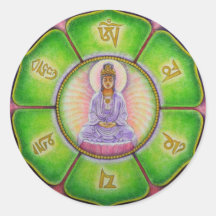 Autocollant de bourdonnement de Kuan Yin "OM Mani 