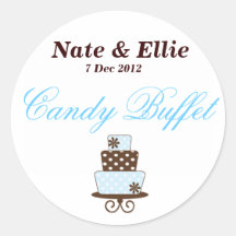 Autocollant de buffet de sucrerie de gâteau de mar
