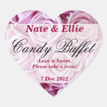 Autocollant de buffet de sucrerie de rose de rose