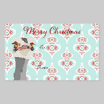 Autocollant de cadeau de Noël d'art d'autruche autocollants