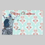 Autocollant de cadeau de Noël d'art de zèbre autocollants