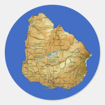 Autocollant de carte de l'Uruguay