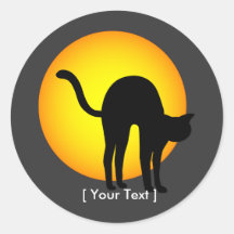 Autocollant de chat noir de Halloween