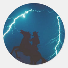 Autocollant de cheval et de cowboy