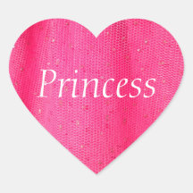 Autocollant de coeur de princesse rose indien