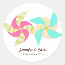 Autocollant de faveur de mariage de soleil