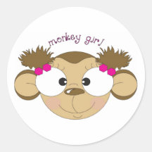 Autocollant de fille de singe