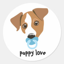 Autocollant de garçon d'amour de chiot