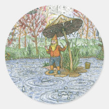 Autocollant de gnome de pluie
