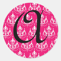 Autocollant de mariage de monogramme de lustre